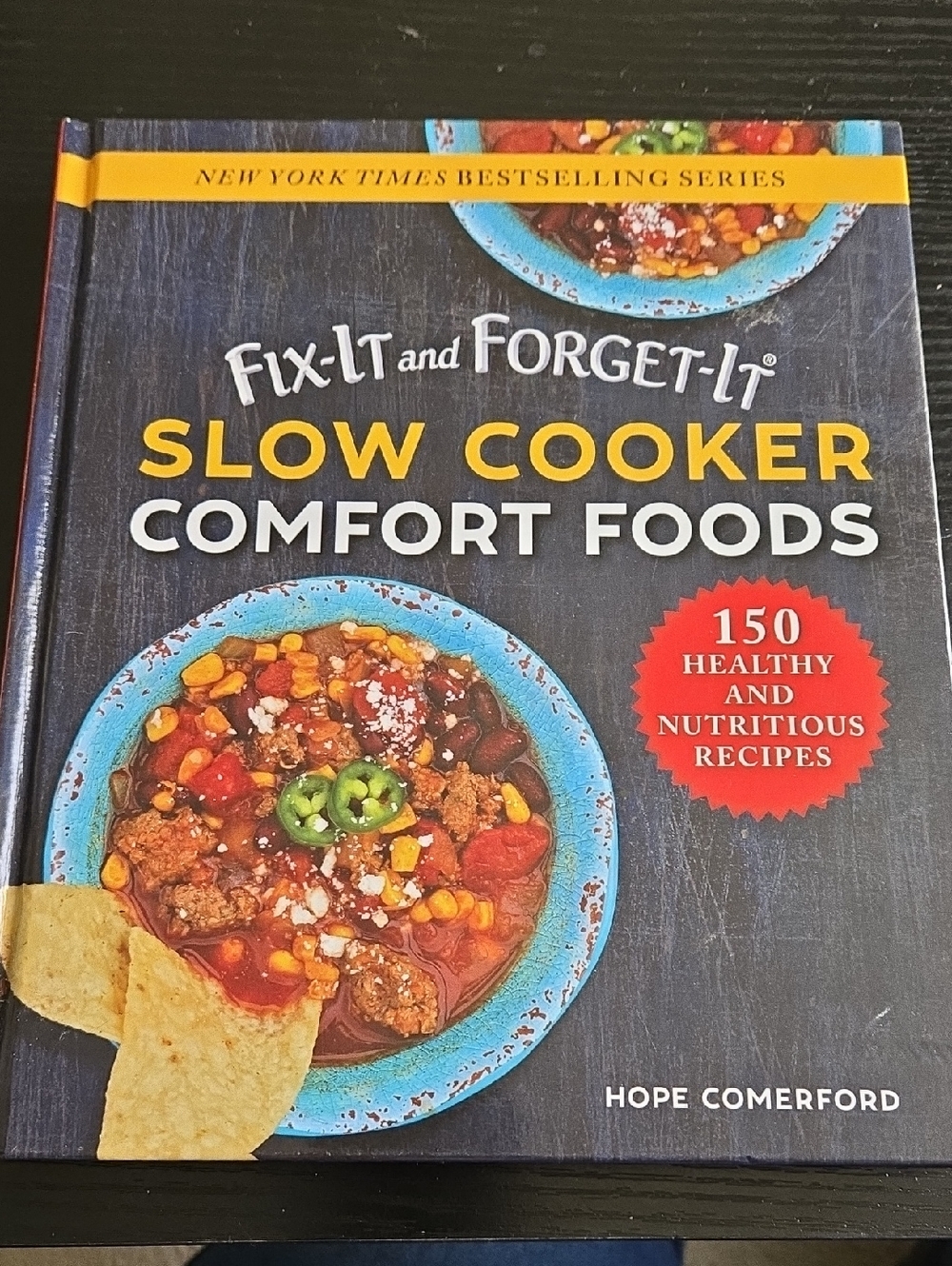 Fix-It and Forget-It Slow Cooker Comfort Foods Cookbook - Blue & Yellow Cover